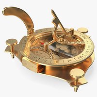 Old Brass Compass with Sundial