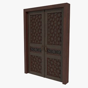 3D Ottoman Wooden Door model