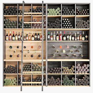 3D Showcase in a supermarket with wine and sparkling 2 model