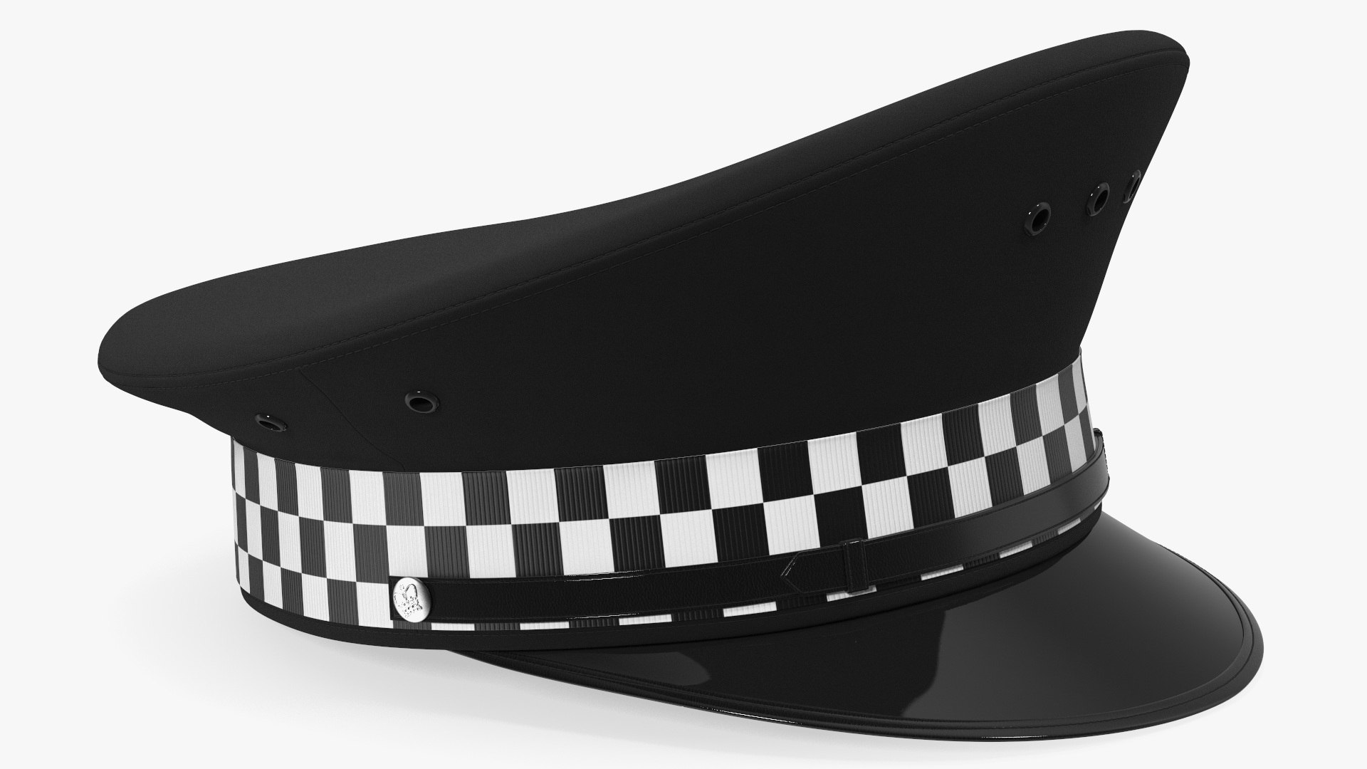 British Police Force Peaked Cap 3D model preview