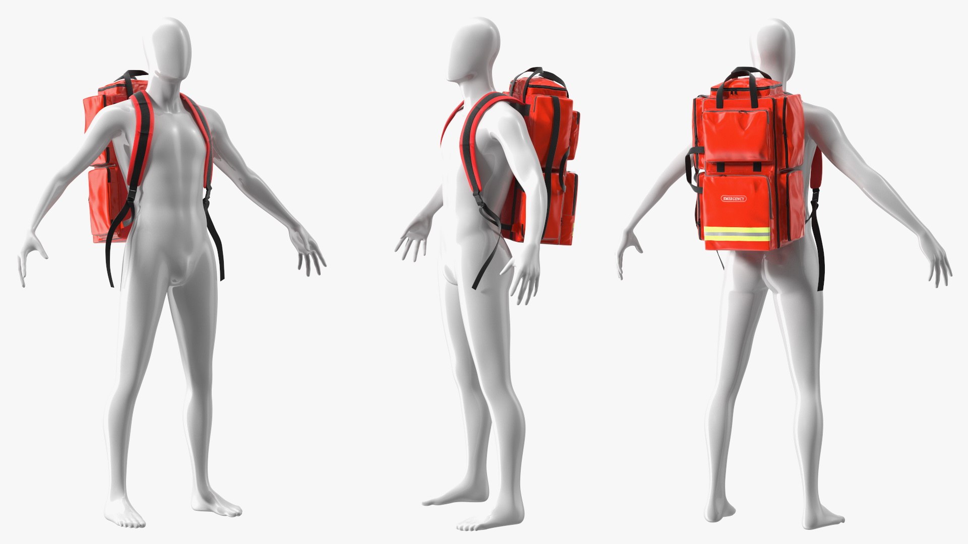 Rescue Rucksack on a Mannequin 3D model preview