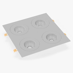 Recessed Modular Square 4 Light Luminaire Gray