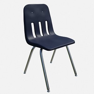 Plastic School Chair 3D model