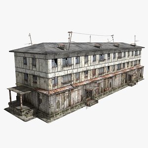 abandoned 3-storey panel house 3d model