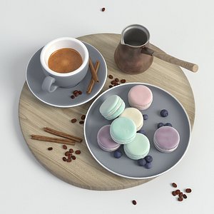 3D model coffee set