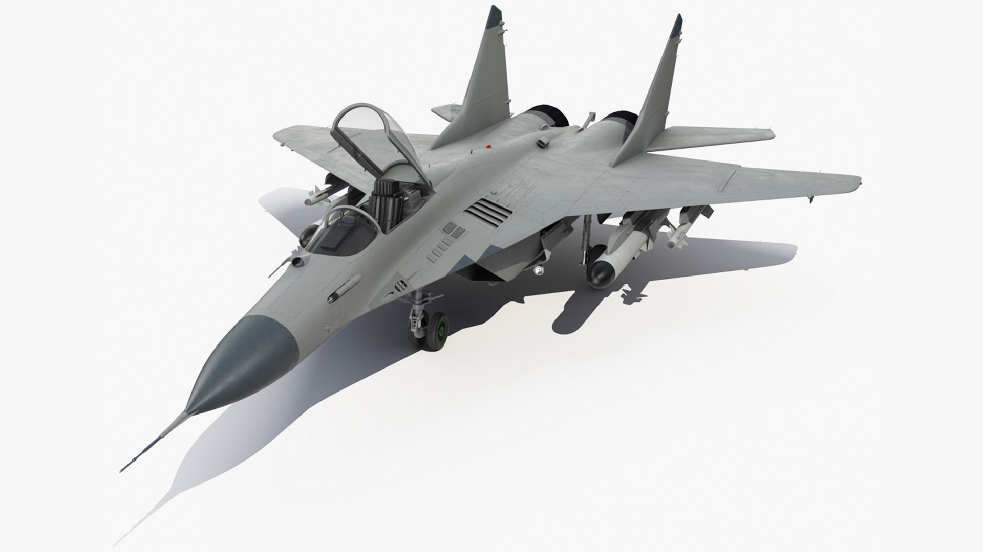 MiG 29 Fighter Aircraft with Armament Rigged 3D model preview