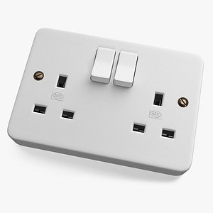 UK Double Socket with Switches
