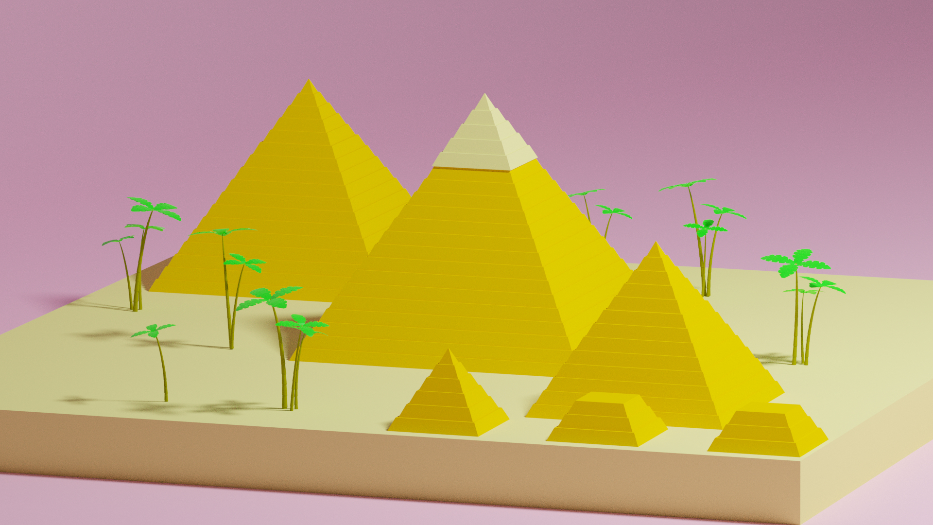 3D cartoon simple egypt pyramids model - TurboSquid 1511197