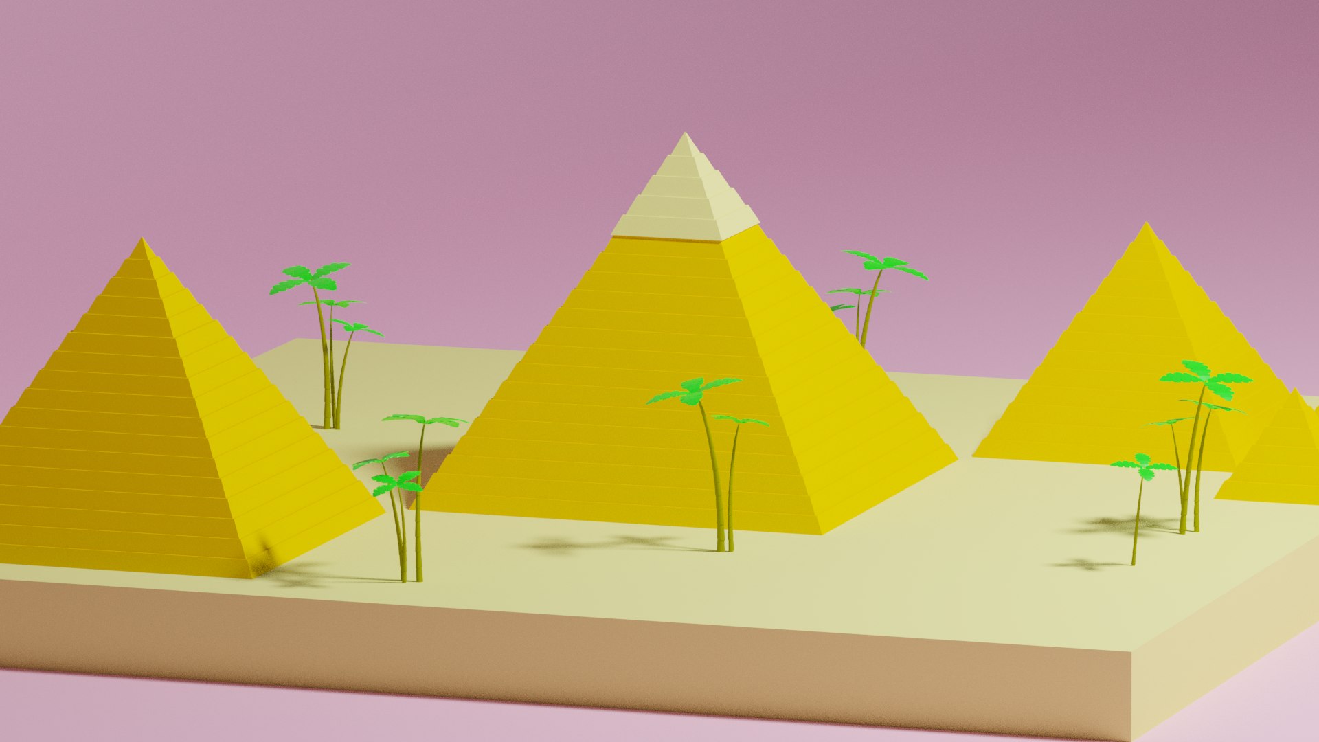 3D cartoon simple egypt pyramids model - TurboSquid 1511197