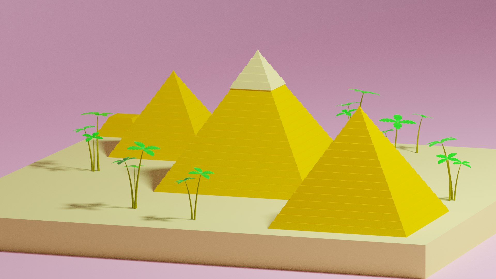 3D cartoon simple egypt pyramids model - TurboSquid 1511197