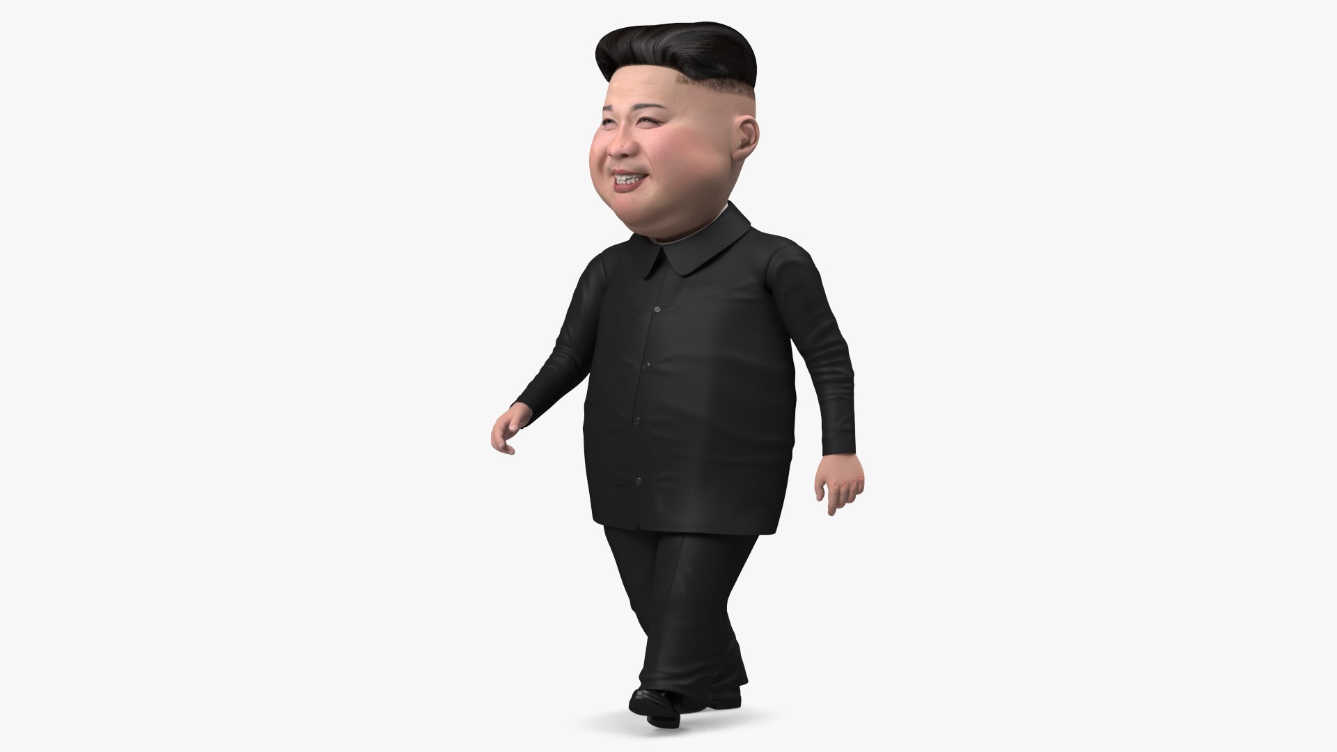 Cartoon Kim Jong Un Walk 3D model preview