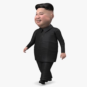 Cartoon Kim Jong Un Walk