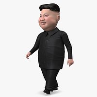 Cartoon Kim Jong Un Walk