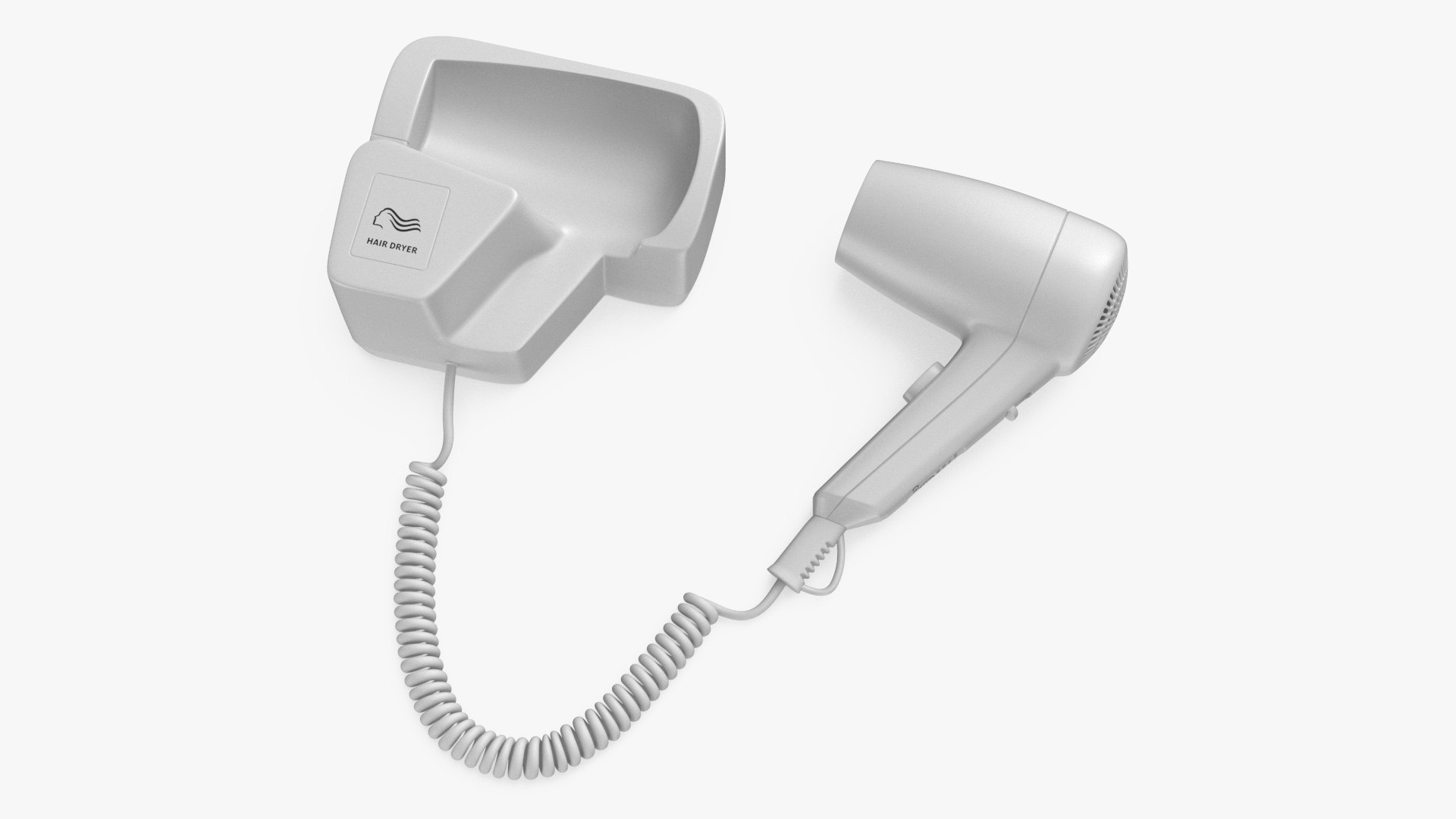 Hotel Hair Dryer Dismounted 3D model preview