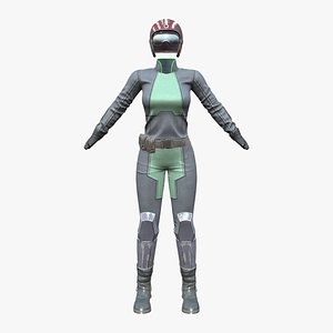 3D model Sci-fi Helmet Uniform Boots Outfit