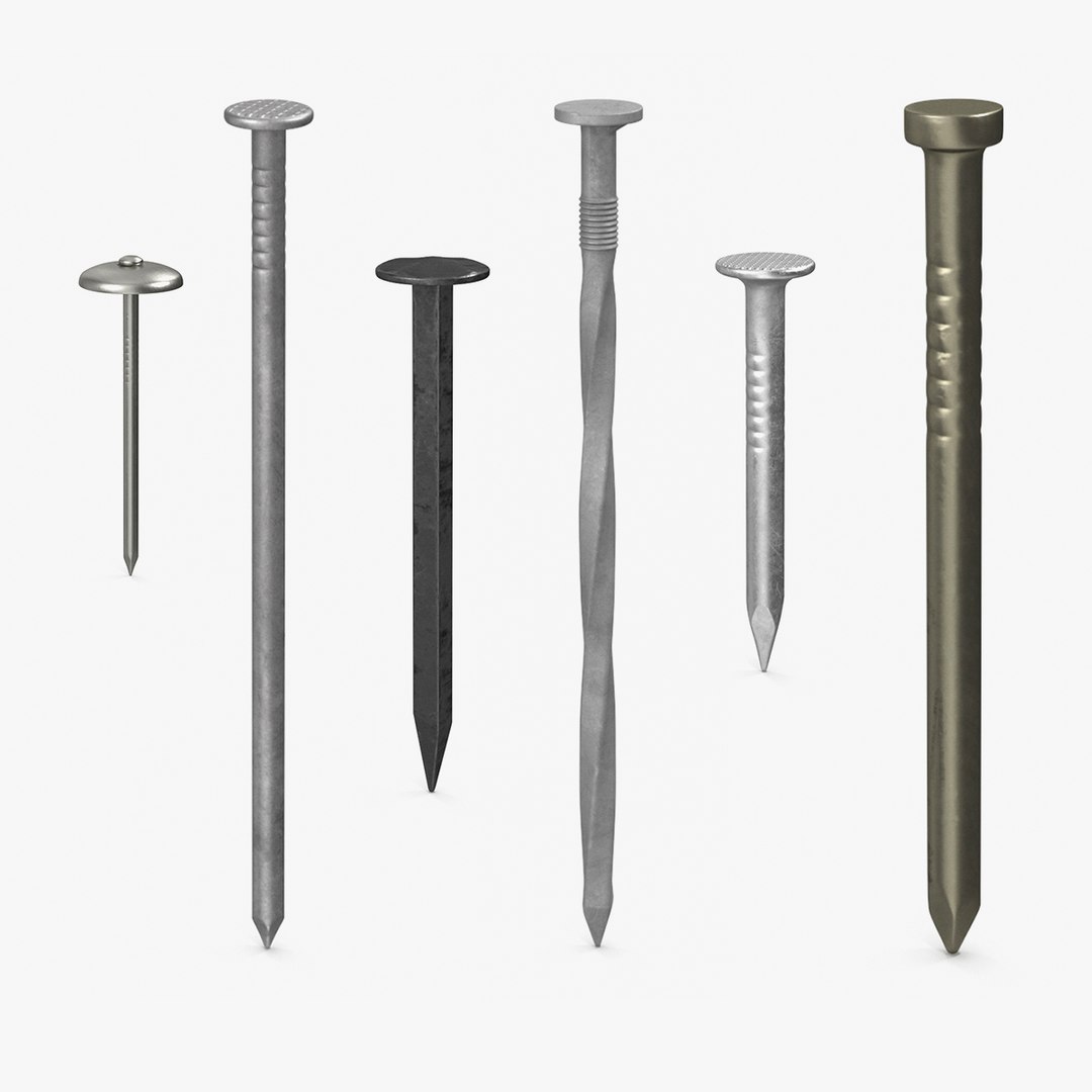 Industrial Nails Collection 4 3D model preview