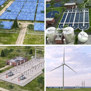Power Plant Collection 4 in 1 3D model