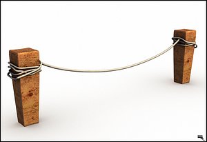 3d model rope barrier