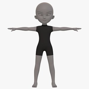base mesh boy character 3D model