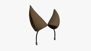 Furry Ears Tiara H05 Brown - Headband Character Design model