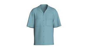 3D Men Short Sleeve Cuban Collar Shirt