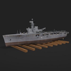 3D hms hermes aircraft carrier