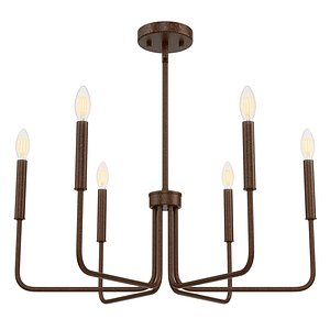 3D model Six 6 Light Farm house Chandelier in Rustic Brown