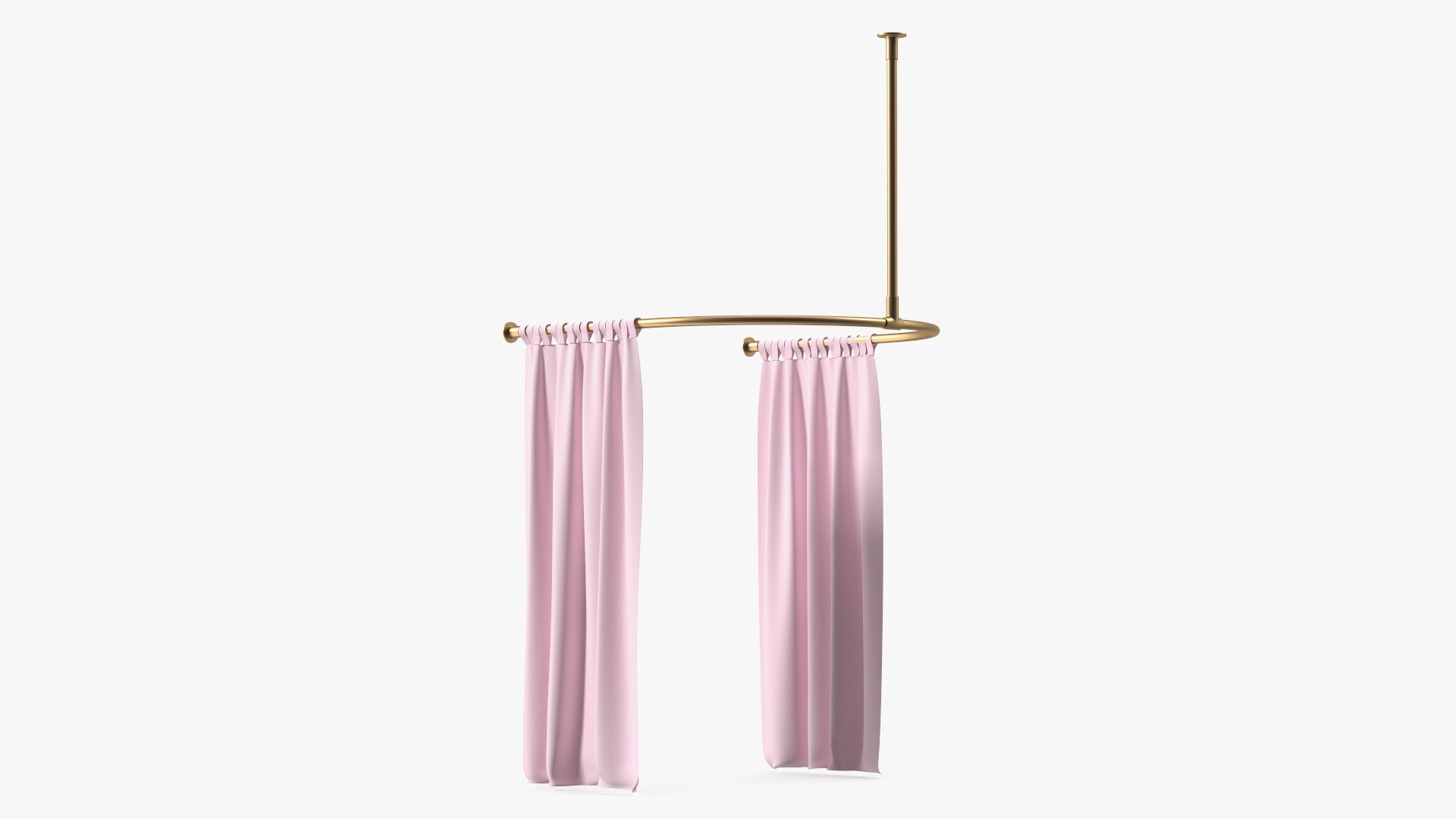 Pink Fitting Room Curtain Open 3D model preview