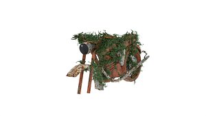 Damaged Rusted Motorcycle model