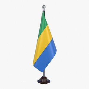 3D Gabon Flag Stand