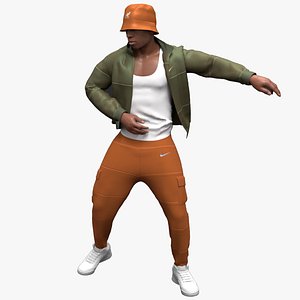 3D black male danse animation