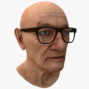 3d model elderly man head