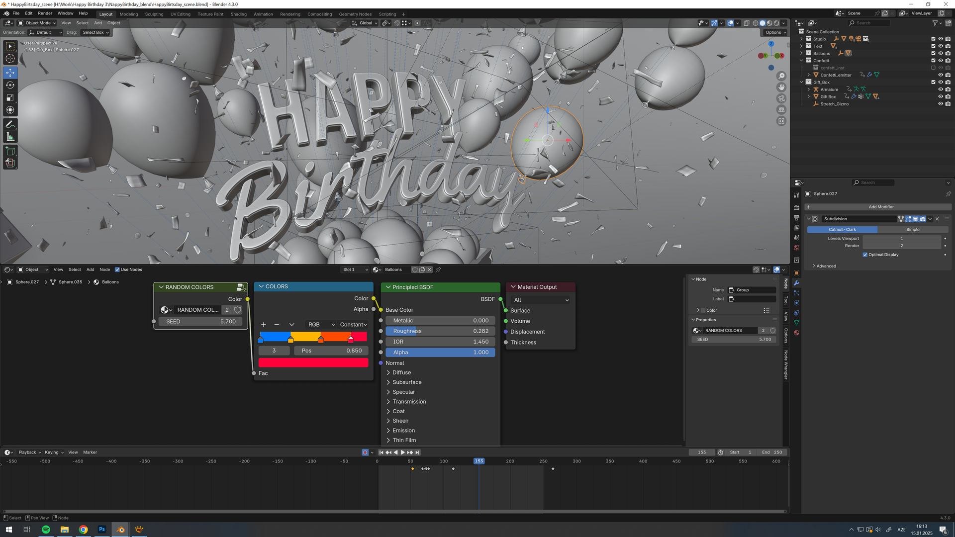 Happy Birthday Intro Animation 3D - TurboSquid 2340337