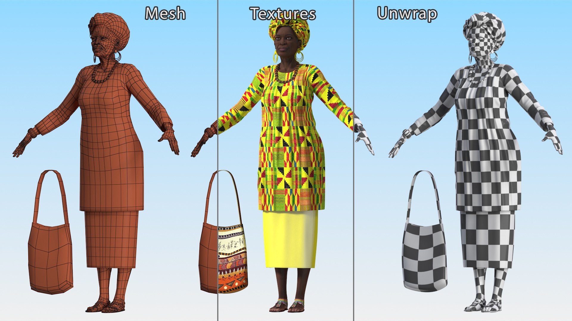 African Woman Wearing Traditional Clothes Rigged model https://p.turbosquid.com/ts-thumb/oZ/HuMLP3/dy/africanwomanwearingtraditionalclothesriggedmb3dmodel028/jpg/1670885918/1920x1080/fit_q87/5dfa4a7862ee156712ec1435c9d24527f704c56e/africanwomanwearingtraditionalclothesriggedmb3dmodel028.jpg