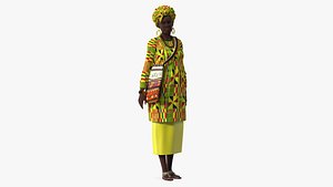 African Woman Wearing Traditional Clothes Rigged model