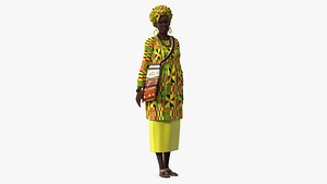 African Woman Wearing Traditional Clothes Rigged