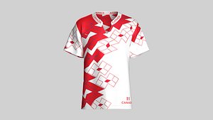 3D Canada Red White Geometric Sports Jersey - 11