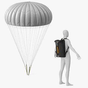 Parachute Backpack and Opened Parachute Collection