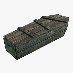 rustic old coffin materials model