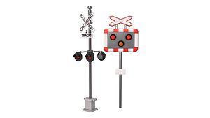 Railroad Crossing Ahead Sign model