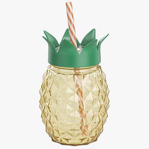 3D Mason Jar Pineapple model