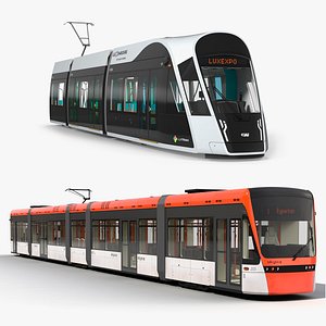 3D trams luxembourg rail model