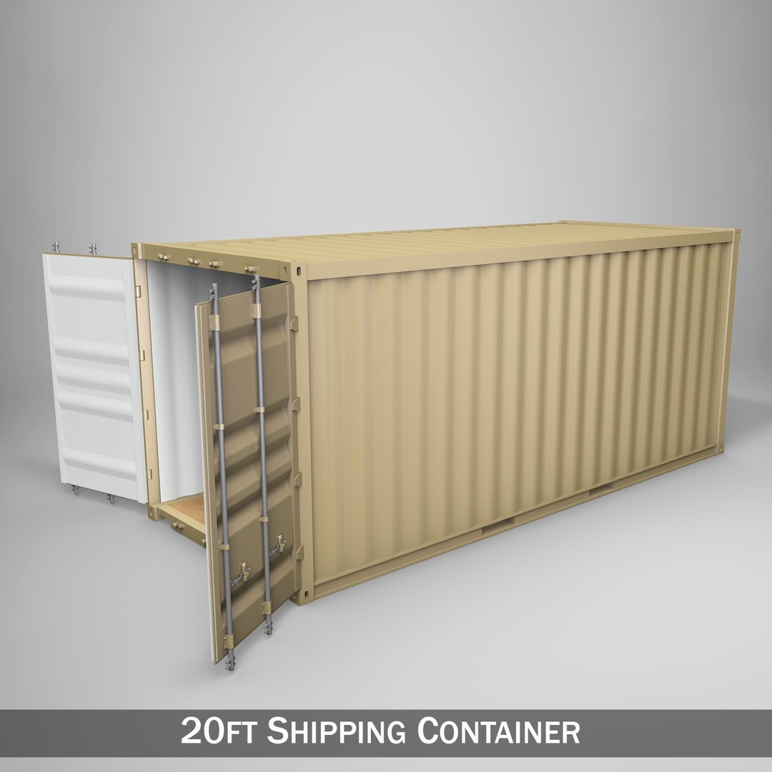 3d Model 20ft Shipping Container