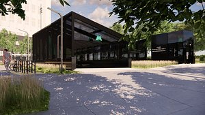 Metro Station Entrance with Elevator in Kyiv model