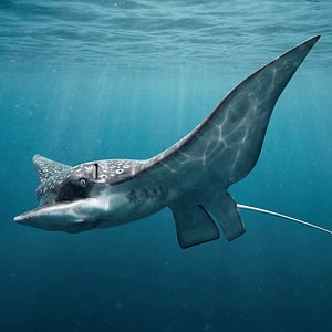 Spotted Eagle Ray Rigged For Maya 3D model