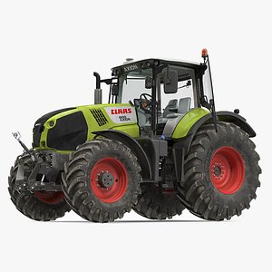 Claas Axion 800 Dirty Rigged Tractor 3D model