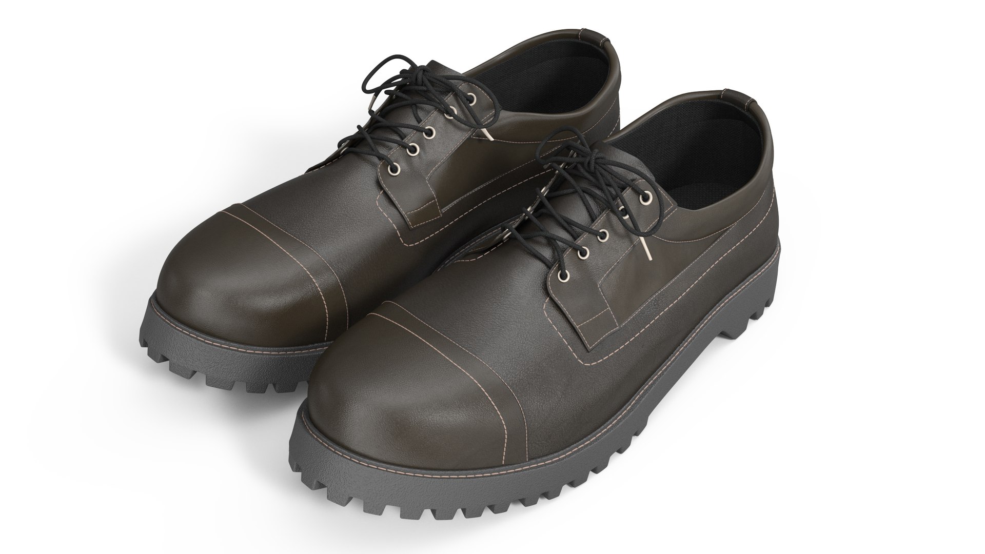 Classic Mens Leather Shoes 3D model preview