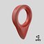 Big Simple Red scratched Plastic map marker with Hole