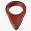 Big Simple Red scratched Plastic map marker with Hole