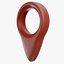 Big Simple Red scratched Plastic map marker with Hole